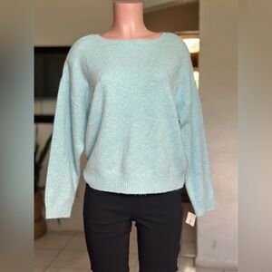 Women's Light Blue Crew Neck Sweater